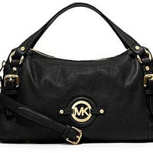 New Mk Kors Stockard Black Leather Satchel Purse - image 1